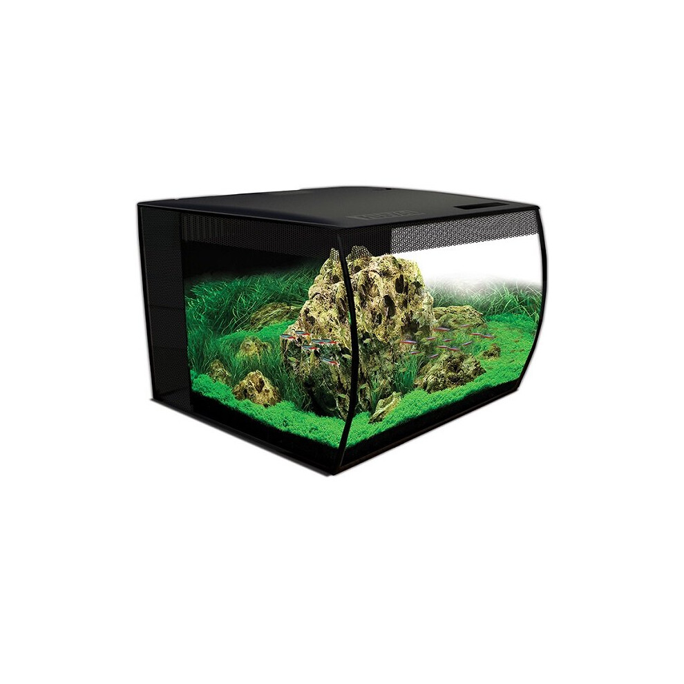 (Black) Fluval FLEX Glass Aquarium Kit 57L