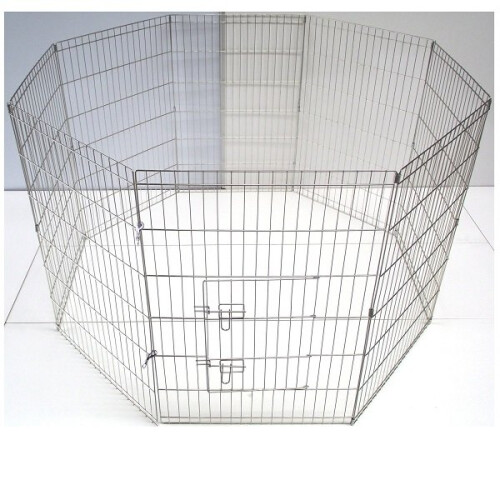 (X-Large) Puppy Play Pen Pet Enclosure â Silver