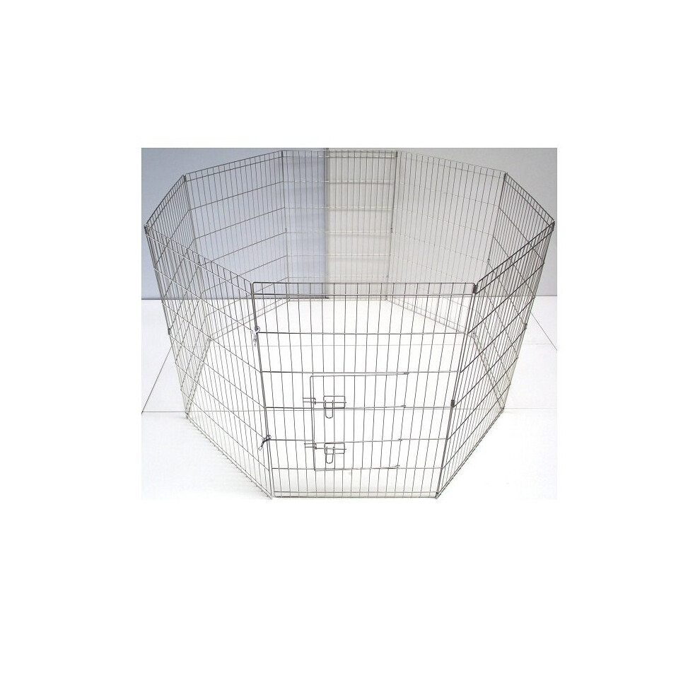 (X-Large) Puppy Play Pen Pet Enclosure â Silver