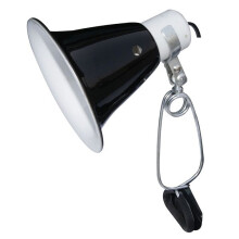 Komodo Dome Clamp Lamp Fixture - Reflective Aluminium UVB/UVA Dome, E27, Pivoting Clamp, Heat-Resistant Ceramic Socket (14cm & 21cm)