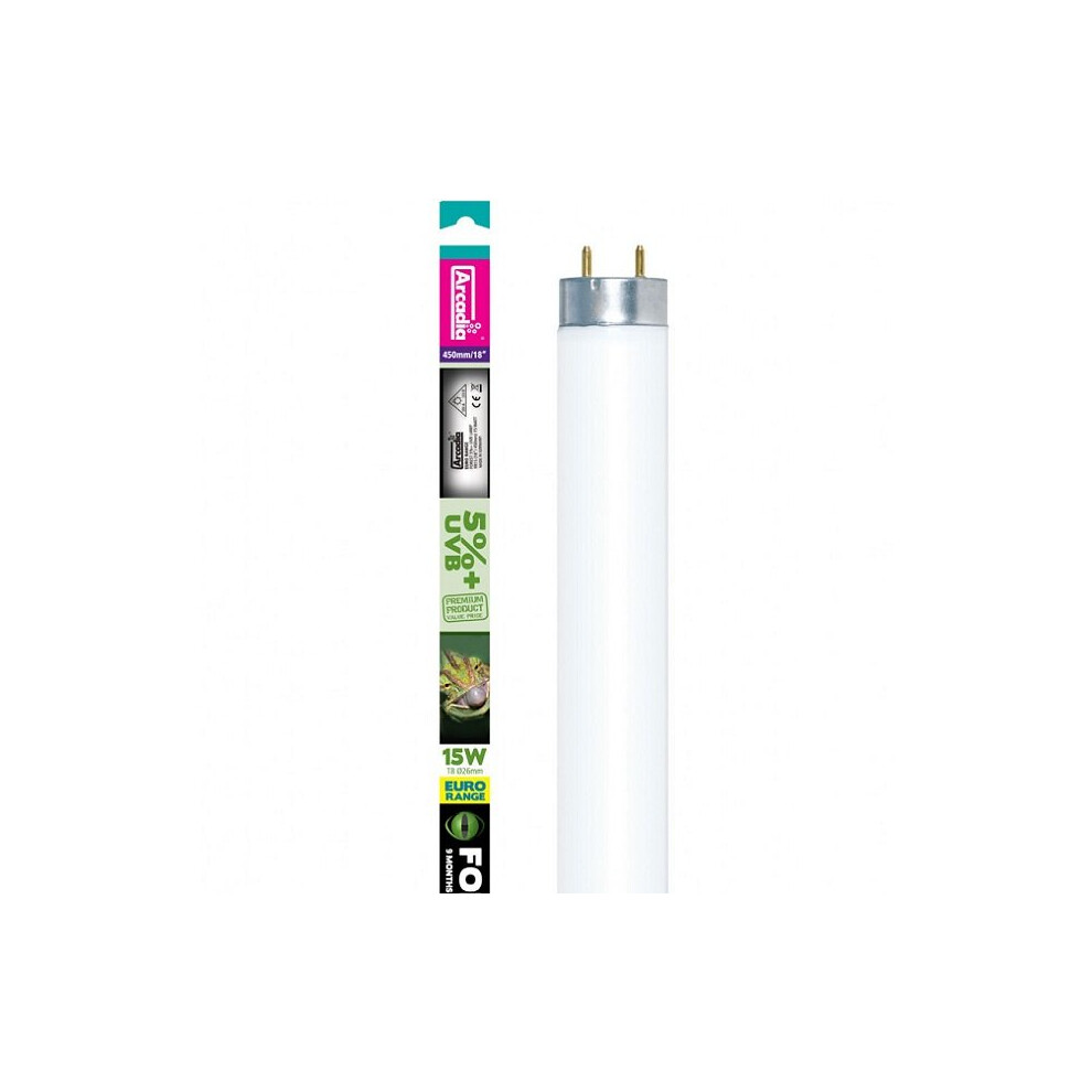 (15 Watt, 45cm (18")) Arcadia Euro-Range Forest 5% UV Tubes