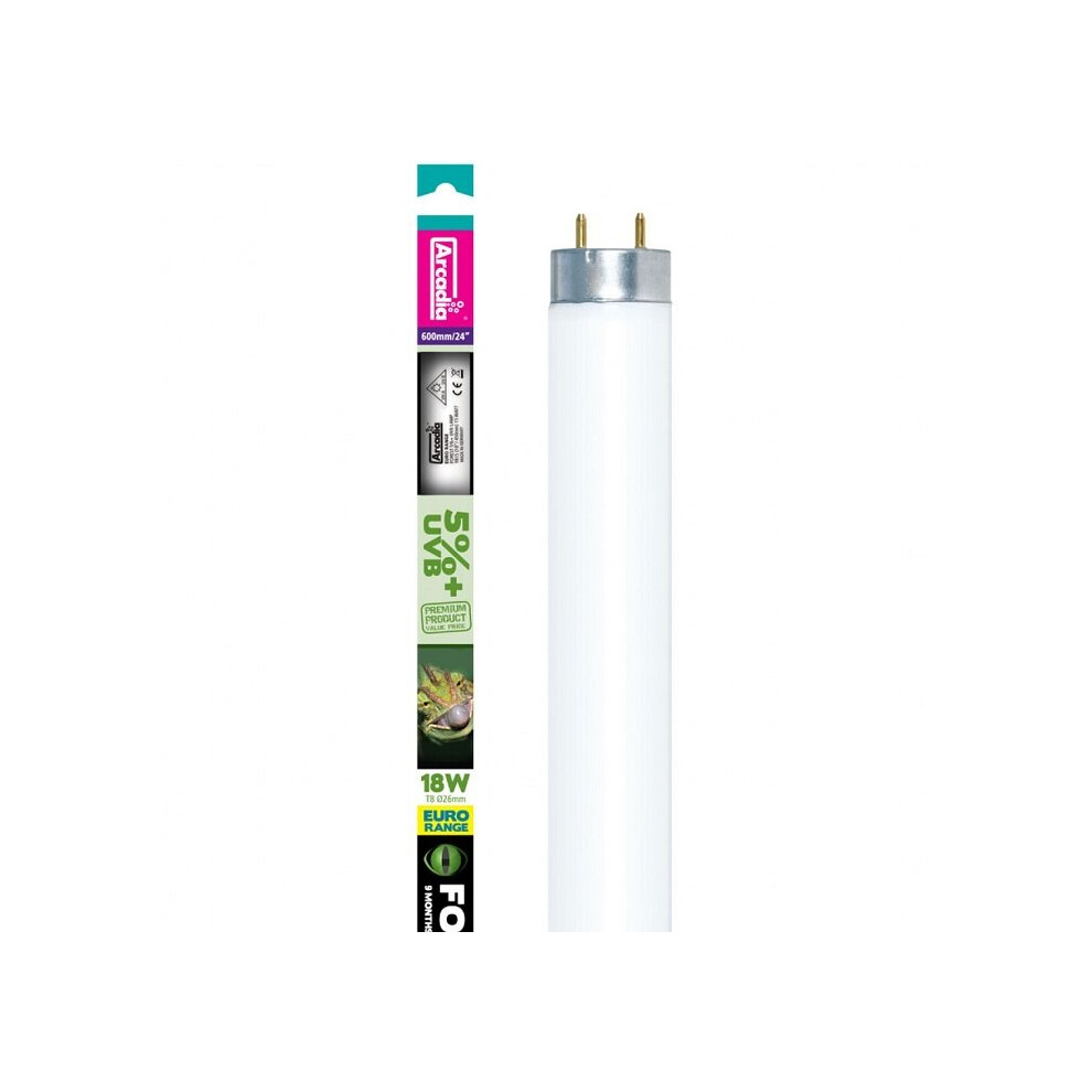 (18 Watt, 60cm (24")) Arcadia Euro-Range Forest 5% UV Tubes