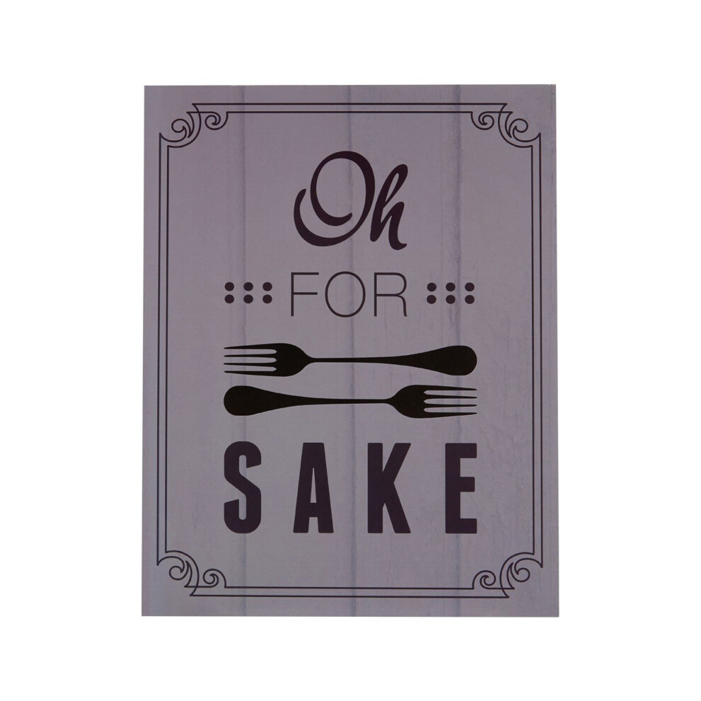Oh For Fork Sake Wall Plaque, MDF - Black
