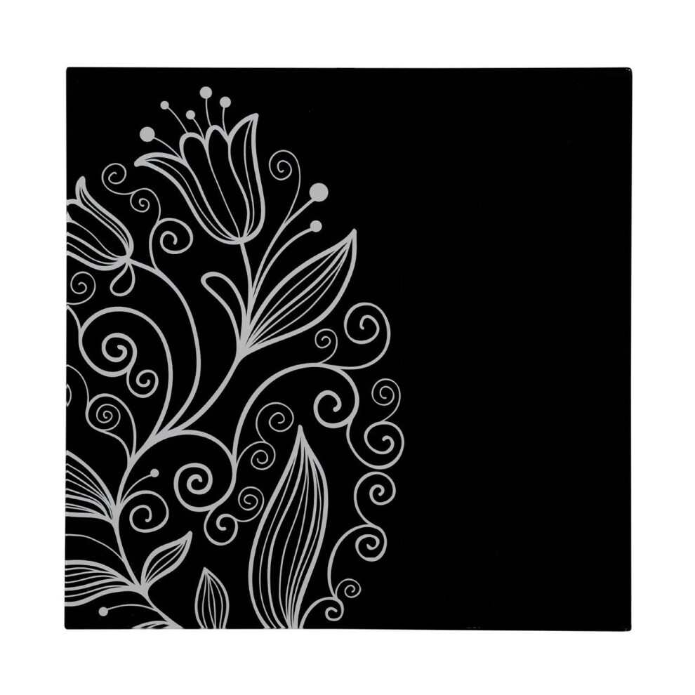 Tulip Design Glass Print, Black & White