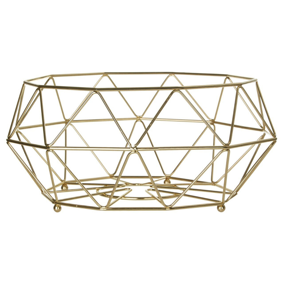 Vertex Fruit Basket, 32 cm - Gold Plated
