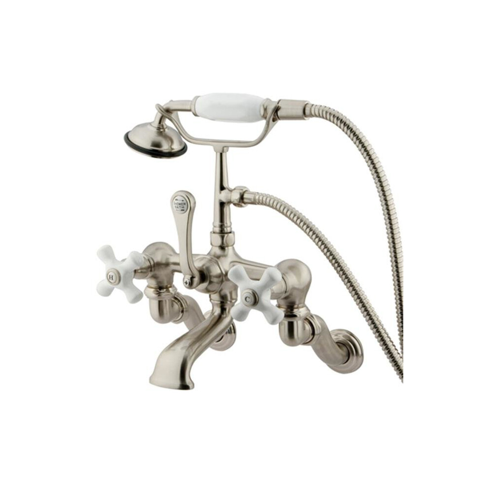 Photos - Bathtub Kingston Brass Cc465T8 Clawfoot Tub Filler With Hand Shower - Brushed Nickel Finish 