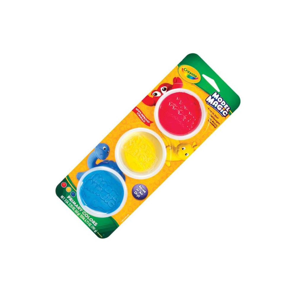 Crayola 23-6018 2.25Oz. Model Magic Reusable Tubs Primary Color - 3 Color Set