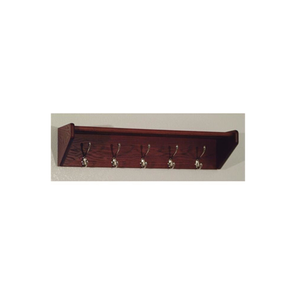 Wooden Mallet 32HCRNMH 5 Hook Shelf in Mahogany - Nickel-image-OPC-PQFTB8-NEW