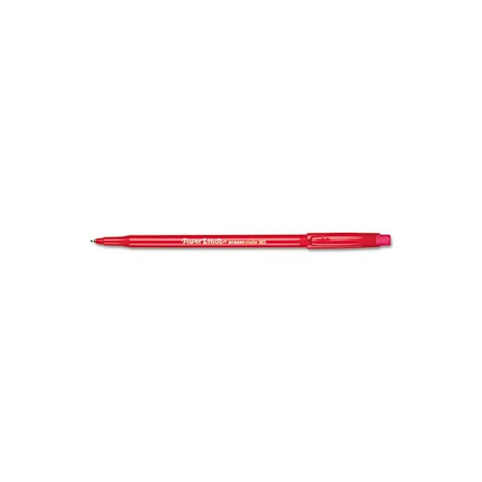 Paper Mate 3920158 Eraser Mate Ballpoint Stick Erasable Pen  Red Ink  Medium  Dozen