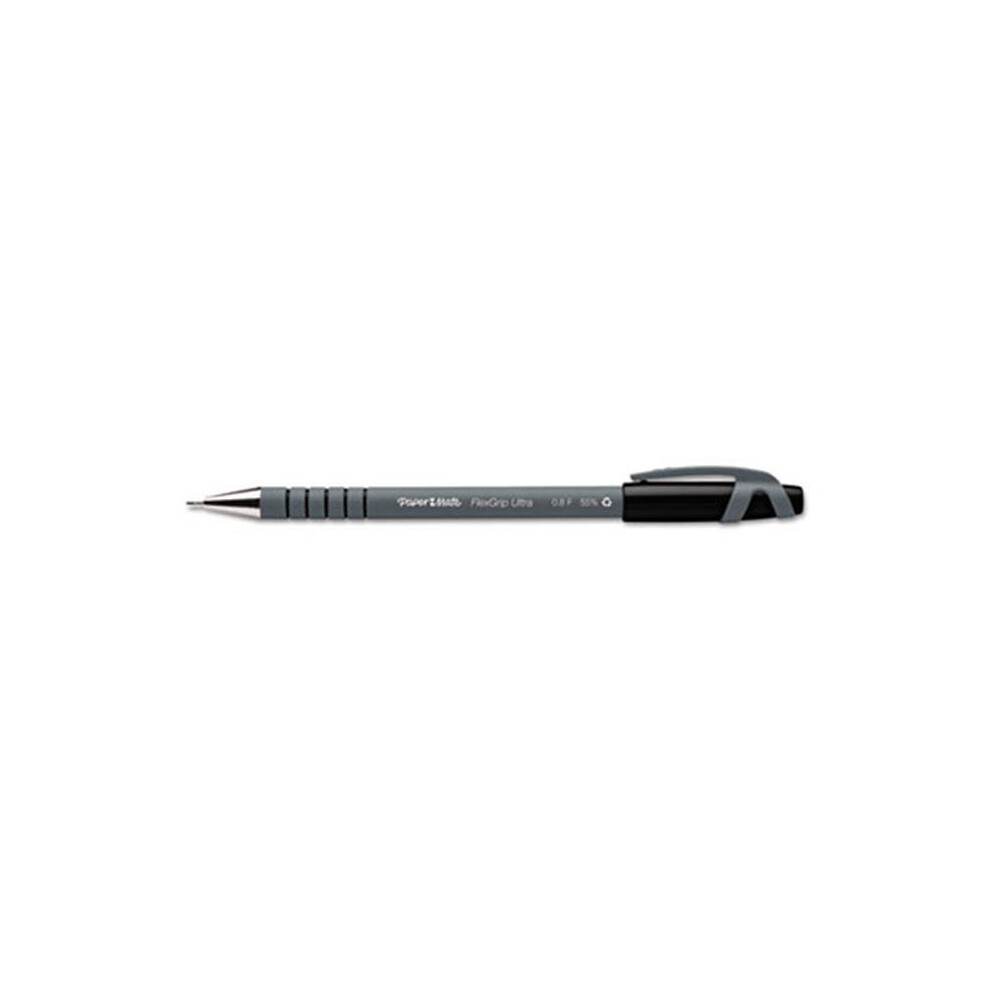 Paper Mate 9680131 FlexGrip Ultra Ballpoint Stick Pen  Black Ink  Fine  Dozen