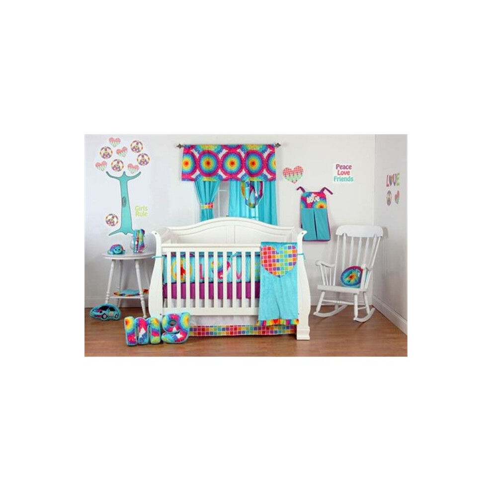 10-34102 Terrific Tie Dye Infant 4 Piece Crib Bedding Set One Grace Place