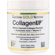 California Gold Nutrition, CollagenUP, Hydrolysierte Marine-Kollagenpeptide mit Hyaluronsäure und Vitamin C, Geschmacksneutral, 16,37 Unzen (464 g)