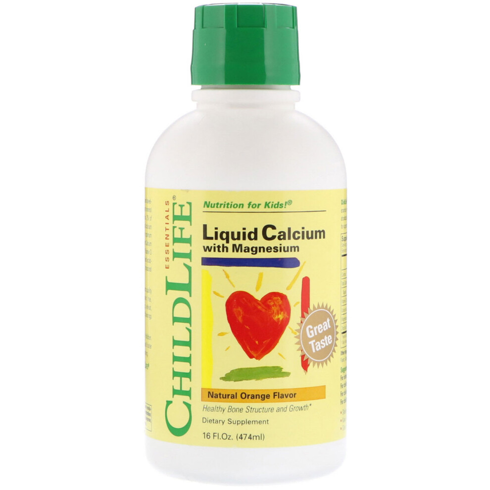 ChildLife, Liquid Calcium with Magnesium, Natural Orange Flavor, 16 fl oz