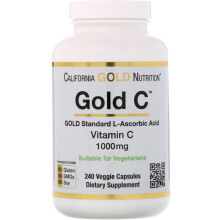 California Gold Nutrition, Gold C, USP-Grade Vitamin C, 1.000 mg, 240 Vegetarische Kapseln