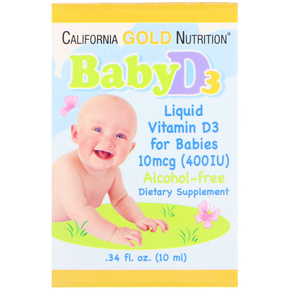 California Gold Nutrition, Baby Vitamin D3 Drops, 10 mcg