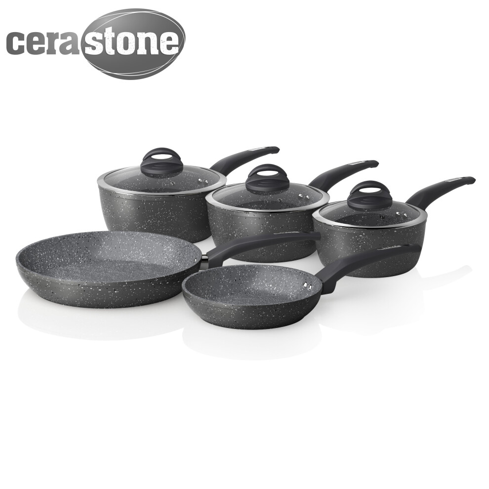Tower Cerastone T81276 Forged 5 Piece Pan Set with Non-Stick Coating