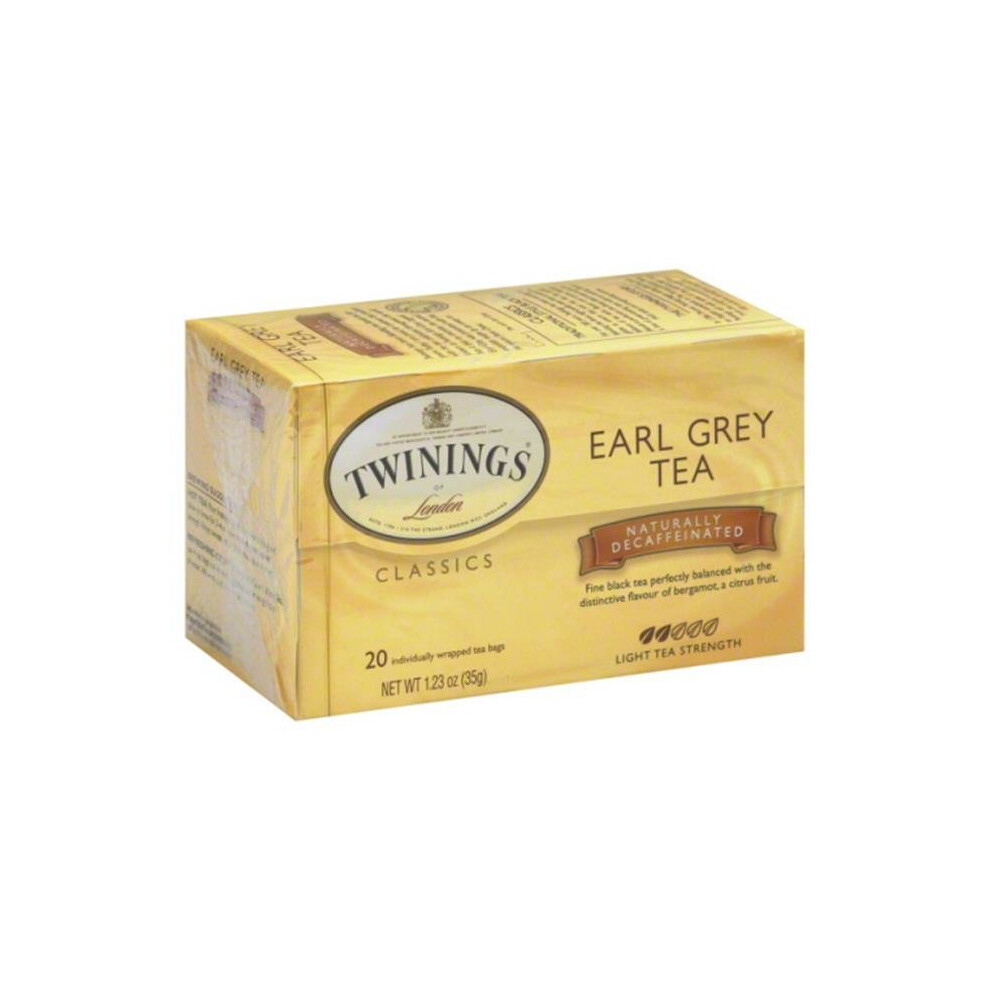 TWINING TEA TEA DCF EARL GREY-20 BG -Pack of 6