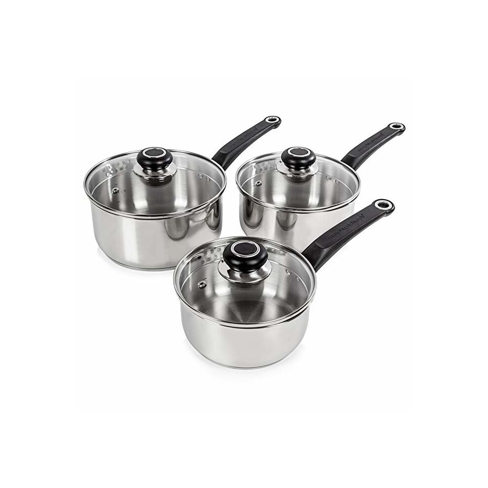 Morphy Richards 970003 Equip 3 Piece Pan Set - Stainless Steel