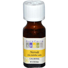 Aceite esencial puro de Aura Cacia en aceite de jojoba, Neroli, 0.5 fl oz (15 ml)