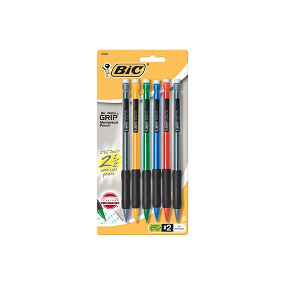 BIC USA INC BICMPGP61 BIC MATIC GRIP 6PK ASST MECHANICAL