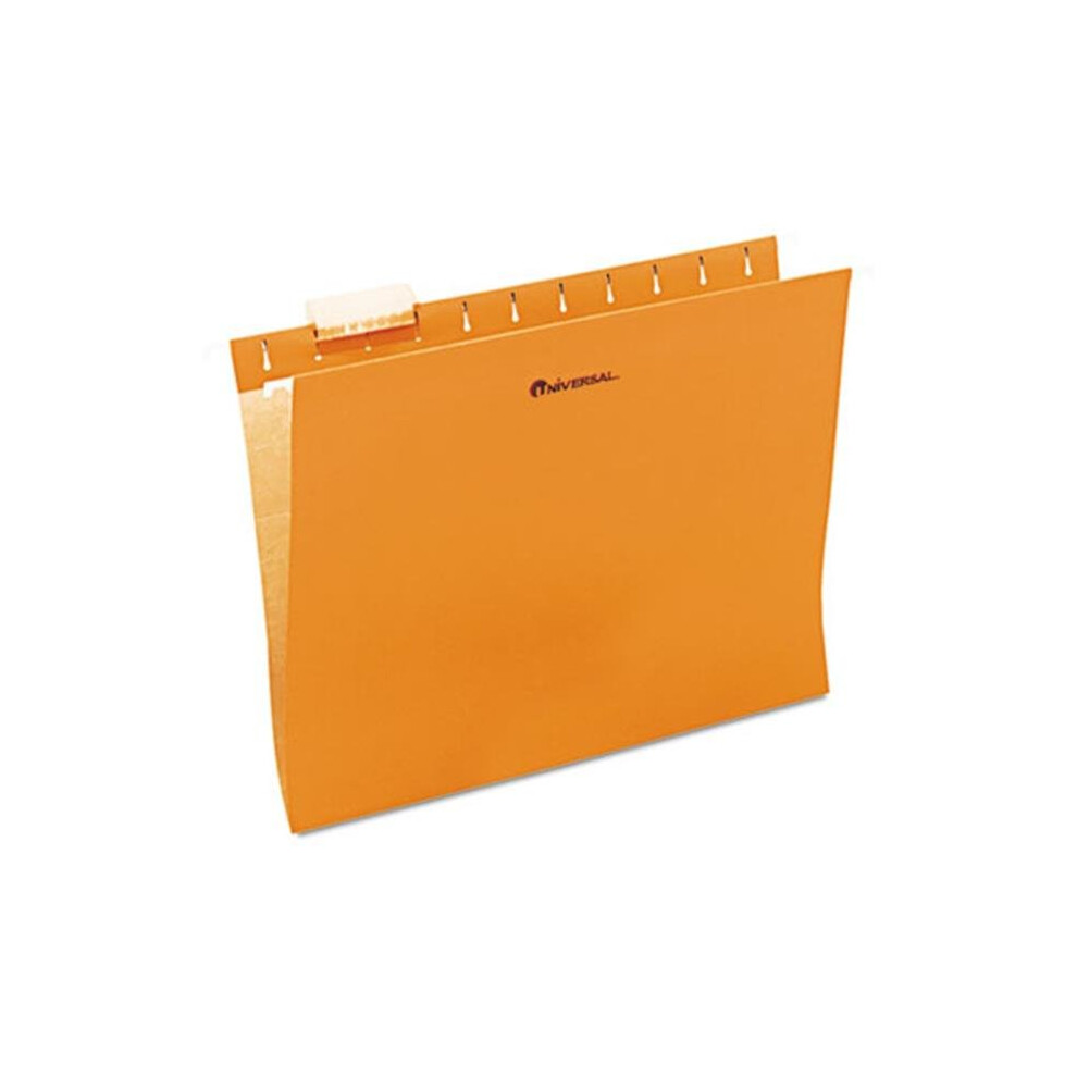 Universal 14122 Hanging File Folder, .2 Tab, Letter, Orange, 25-BX