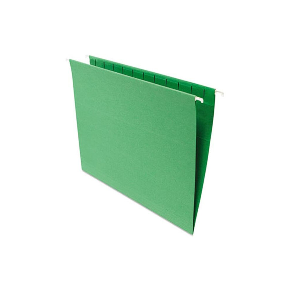 Universal 14117 Hanging File Folders, .2 Tab, 11 Point Stock, Letter, Green, 25-Box