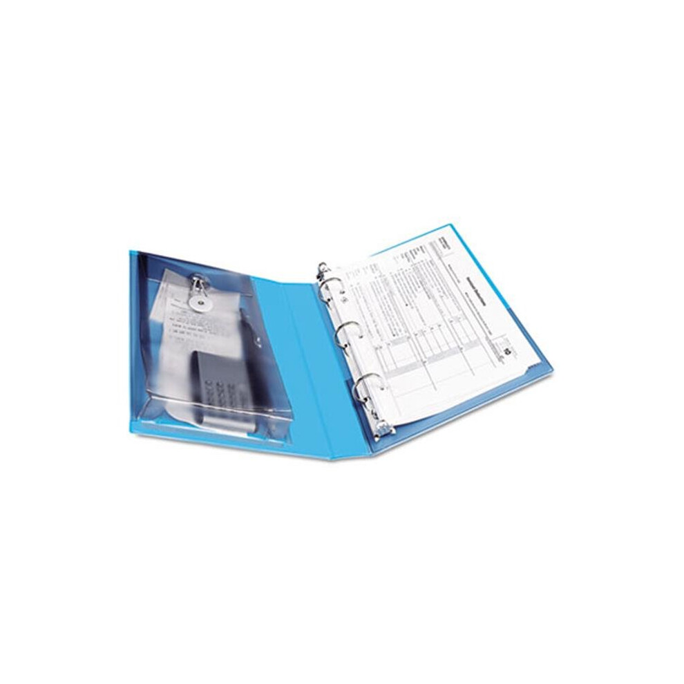 Photos - File Folder / Lever Arch File Avery 23014 Protect & Store View Binder with Round Rings, 5.5 x 8.5, 1 in. Capacity, Blue