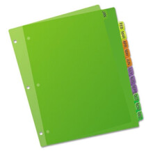 Avery 11331 Plastdelare, Tryckt Jan-Dec, 8-1/2 Tum x11, 12 Flikar, AST