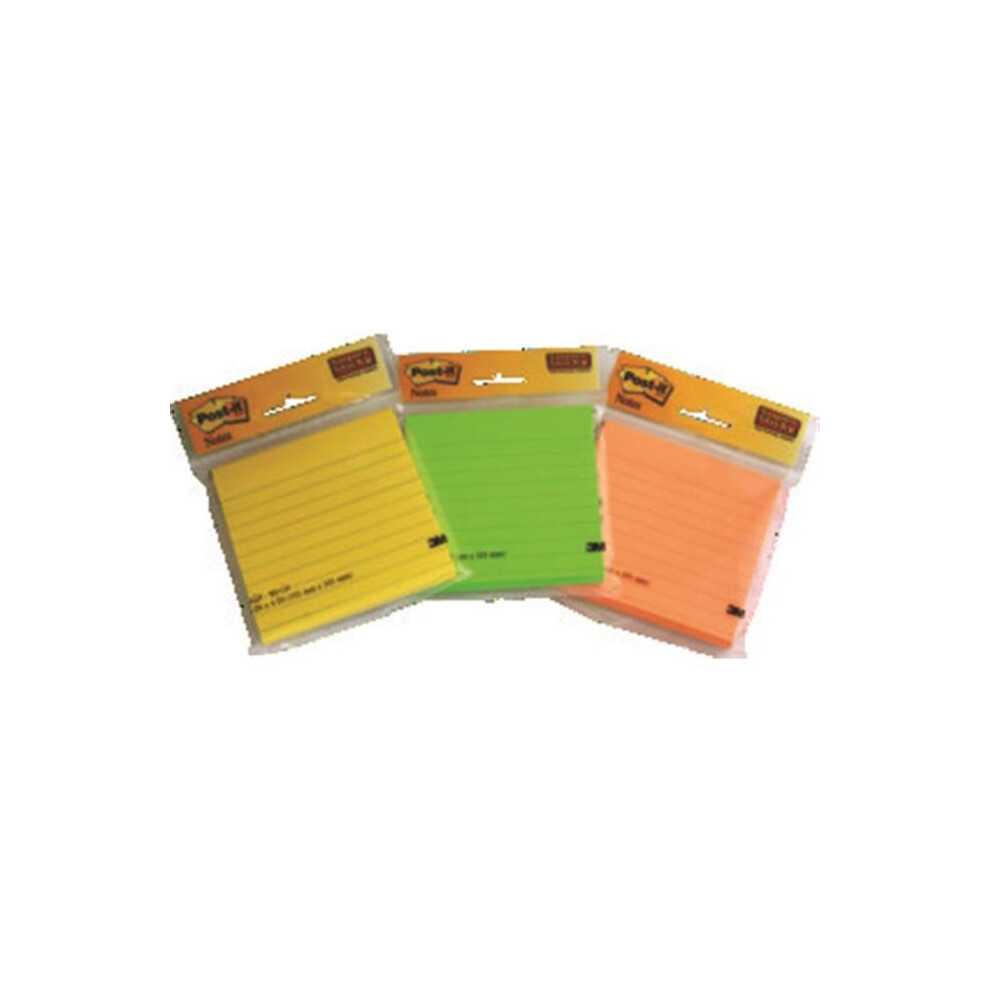 3M Vsj7849 4490-SSMX Sticky note Super Sticky Lined Note 4x4 Asst