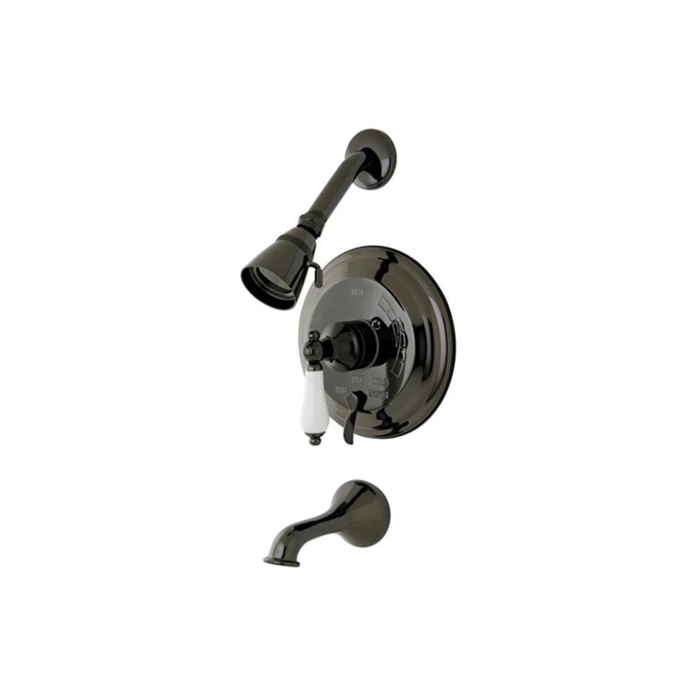 Photos - Other Bathroom Accessories Kingston Brass NB36300PL Water Onyx Pressure Balanced Tub & Shower Faucet with Porcelain Lever Handle and Vintage Spout