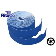 RiteCo Raydiant 22808 Riteco Trim-It Corrugated Scalloped Decorative Border. Two .25 In. X 50 Ft. Strips Per Roll Dark Blue, 6 Rolls