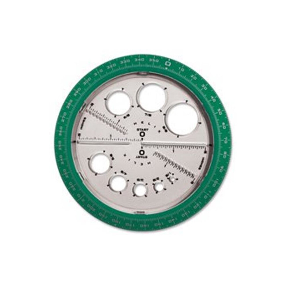 Helix HLX36002 Angle-Circle Maker, Protractor-Compass, 360 Degrees