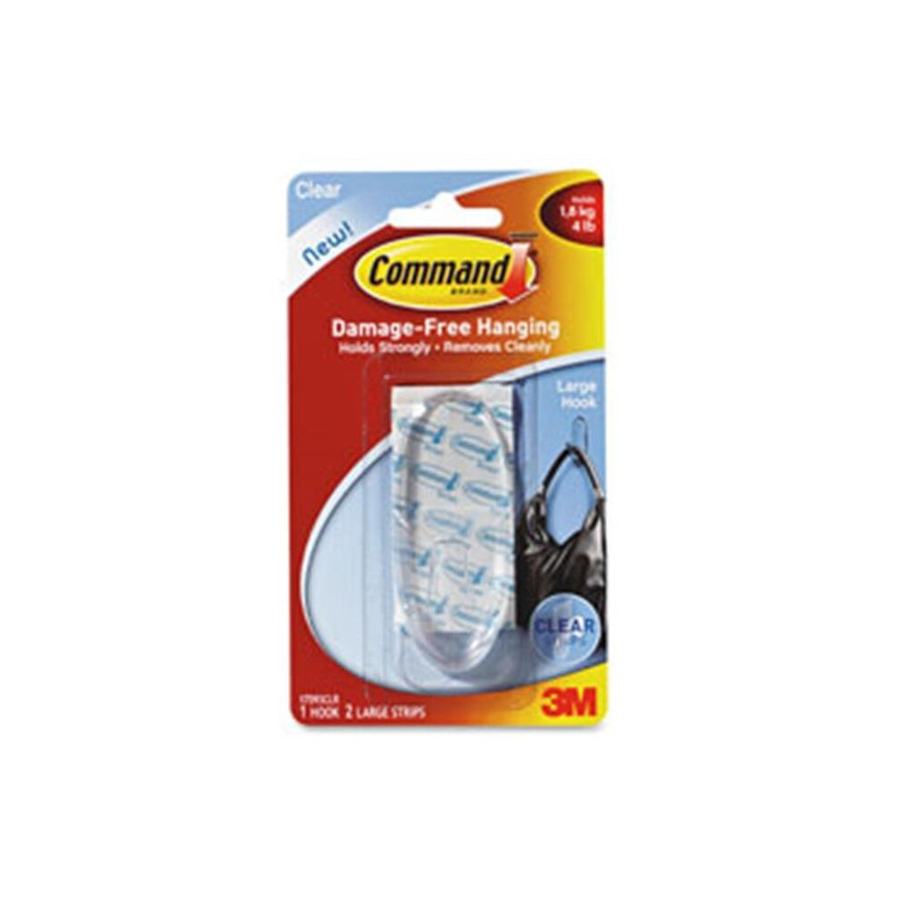 3M Command Large Clear Damage-Free Hanging Hook Strips 17093CLR