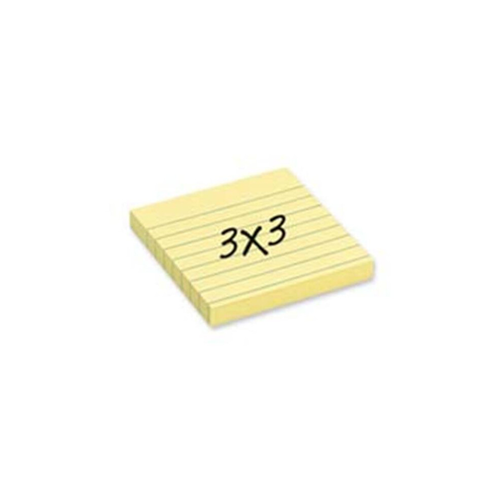 3M MMM630SS Post-it Notes, Lined, 3 in. x 3 in., 100 Sheets-PD, 12-PK, Yellow