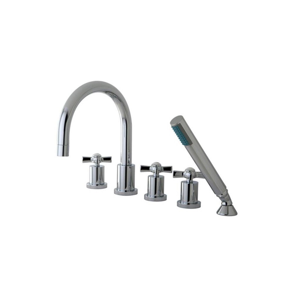 Kingston Brass Ks83215zx Kingston Brass Millennium 5-Piece Roman Tub Filler, Polished Chrome 663370284595