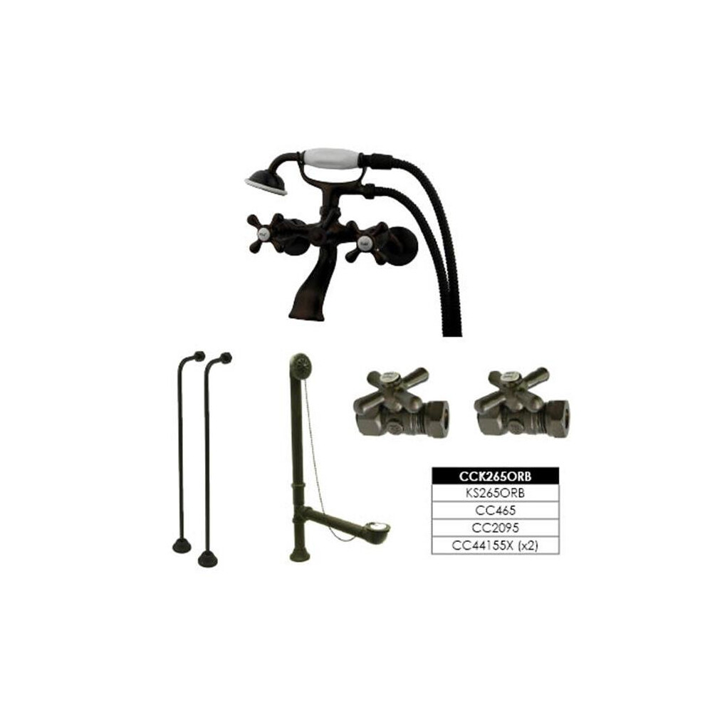 Kingston Brass Cck265orb Vintage Wall Mount Clawfoot Tub Faucet Package In Oil Rubbed Bronze 663370050626