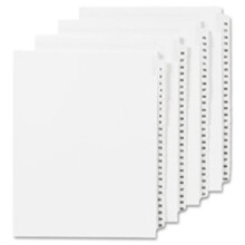 Avery 82202 Allstate-Stil Juridisk Utställning Sidflik Divider, Titel: 4, Brev, Vit, 25/Pack
