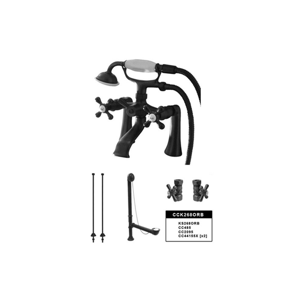 Kingston Brass Cck268orb Vintage Deck Mount Clawfoot Tub Faucet Package In Oil Rubbed Bronze 663370041686