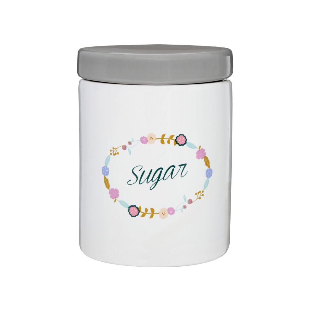 Premier Housewares Amelie Sugar Canister, Multi-Coloured White