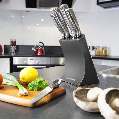 Morphy Richards Stainless Steel & Titanium Knife Set 5pc Knife Block on OnBuy