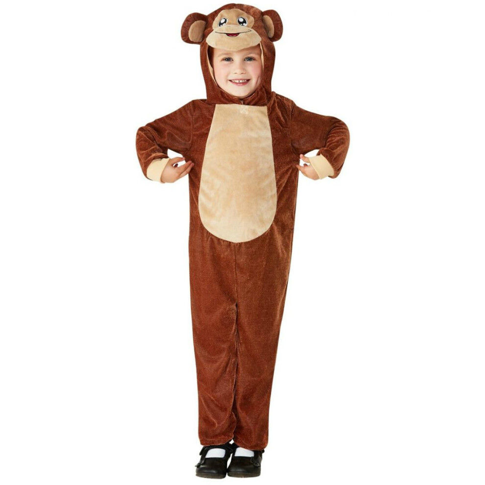 Smiffy's (Age 1-2) Kids Toddler Monkey Costume Brown