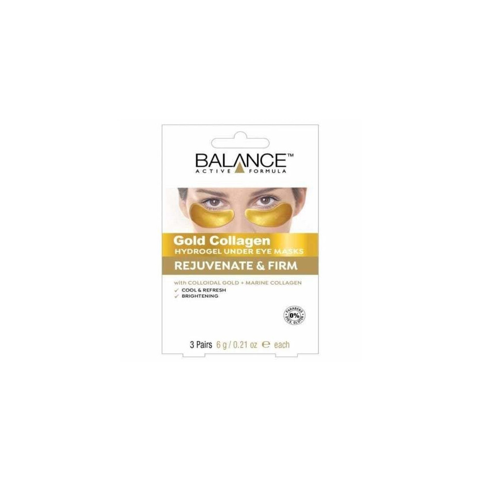 Balance Active Formula Gold Collagen Hydrogel Under Eye Masks 3 Pair