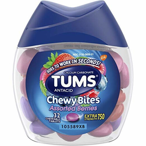 Tums TUMS Chewy Bites Antacid Tablets Extra Strength 750mg Assorted Fruit 32 ct