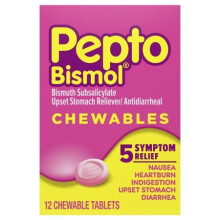 Pepto Bismol Upset Stomach Reliever/Antidiarrheal Chewables 12ct