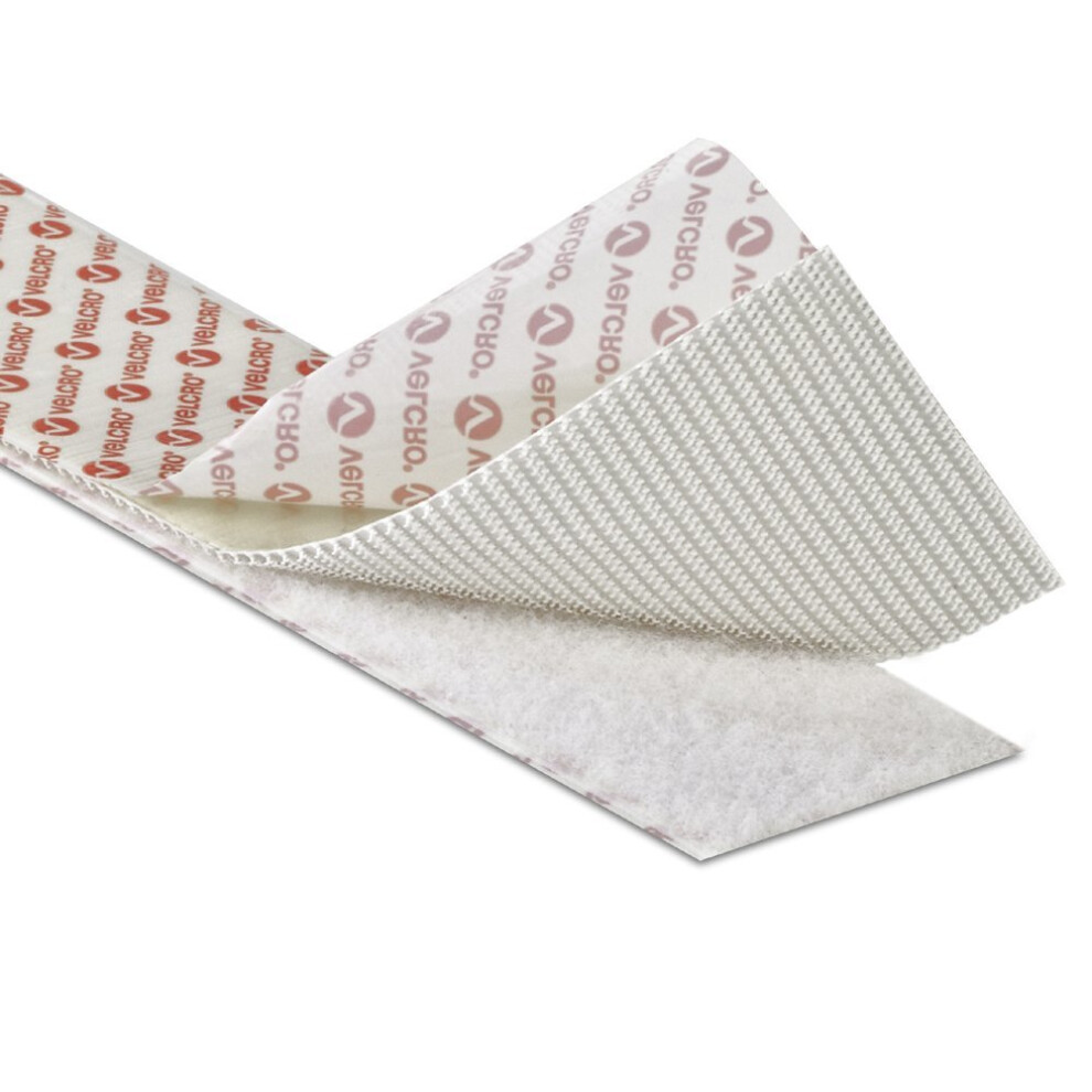 (10cm) VELCRO® Brand Industrial Strength Velcro Heavy-Duty Stick On Self Adhesive Velcro Tape 5CM Wide, White