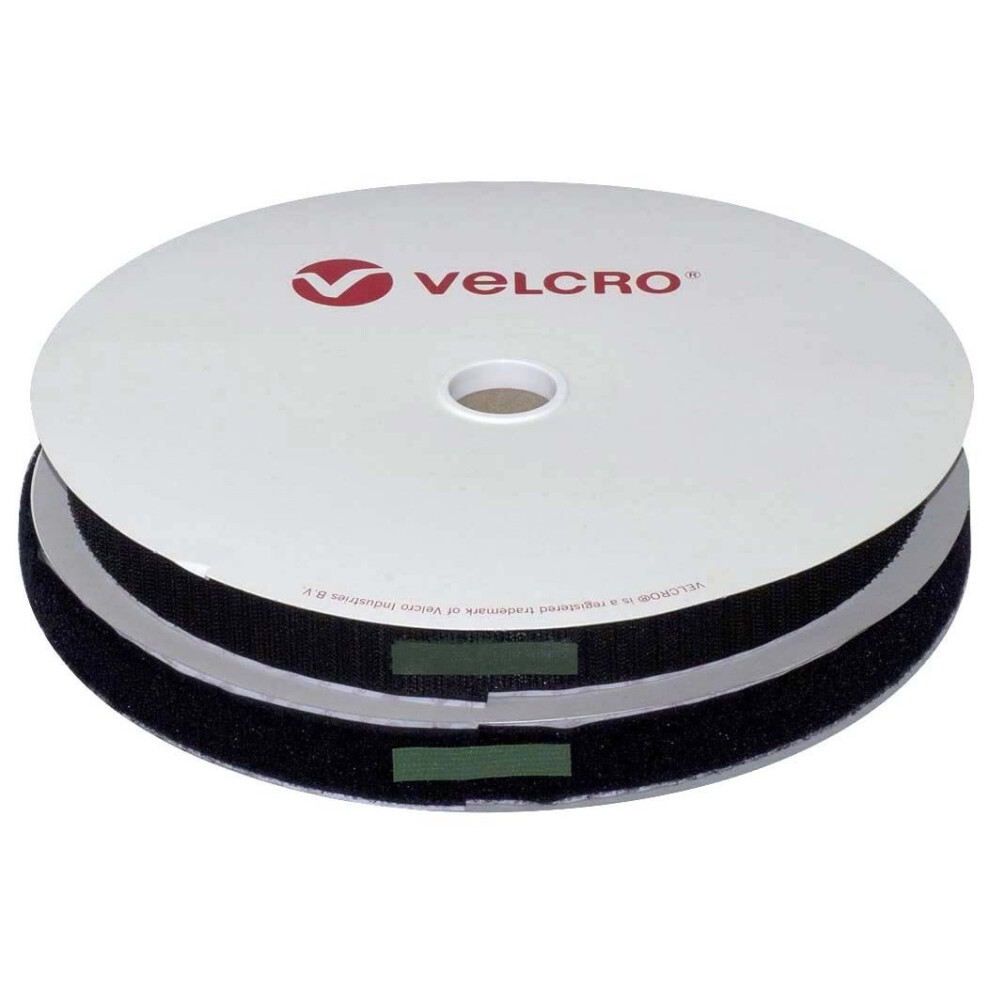Velcro (20Mm, 1M) Black Velcro® Brand Ps18 Self Adhesive Hook And Loop Tape For Pvc Vinyl