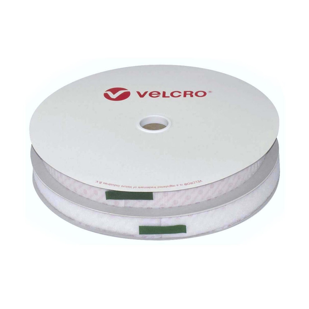 (20mm, 1m) White VELCRO® Brand PS18 Self Adhesive Hook and Loop Tape for PVC Vinyl