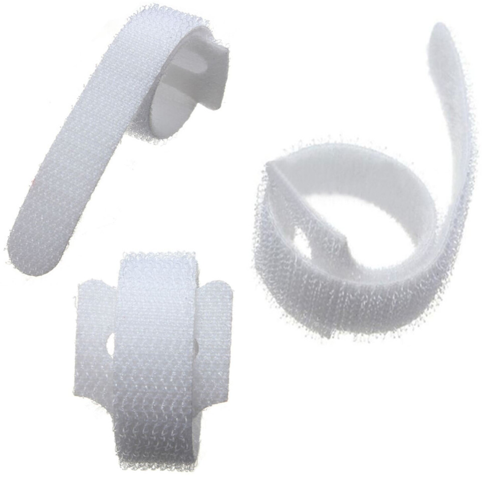(5) VELCRO® Brand Cable Ties One Wrap Double Sided Straps White