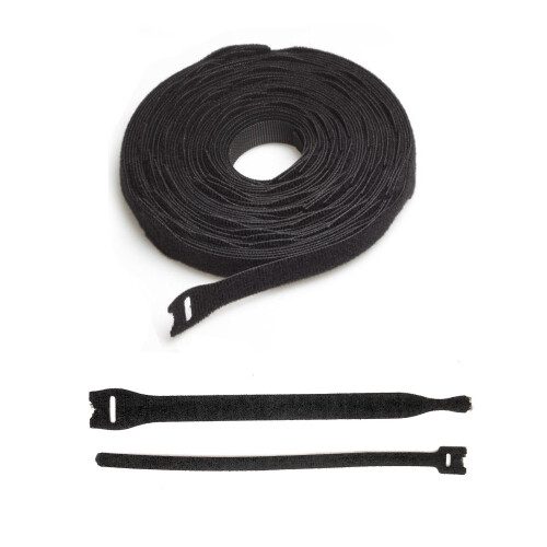 Velcro (20x200mm, 5) VELCRO® Brand Cable Ties One Wrap Double Sided Straps Black