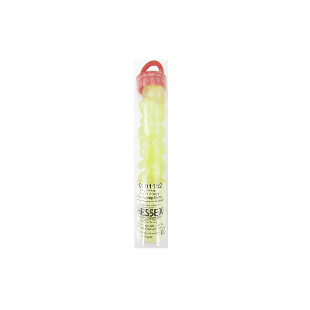 Chessex Yellow Manufacturing Chx01152 Glass Stones Tube - Lemon Catseye, 20 Stones